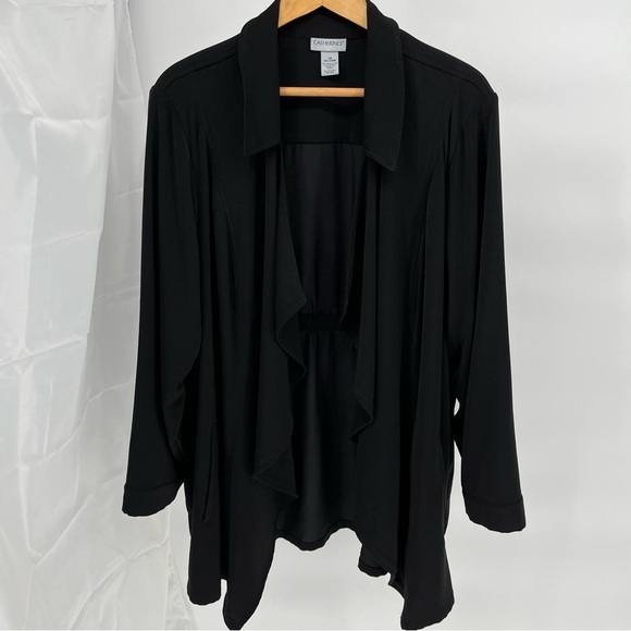 Catherine’s Womens AnyWear Liquid Knit Cardigan Size XXXL Open Front Pockets - Picture 1 of 9